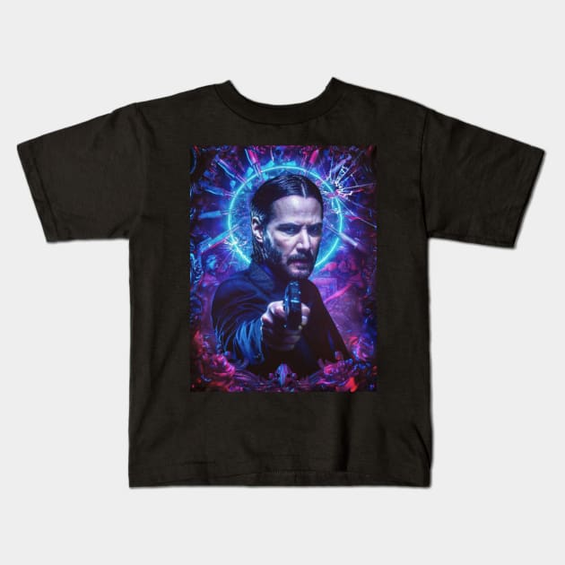 John Wick Merciless Mastery Kids T-Shirt by Infinity Painting